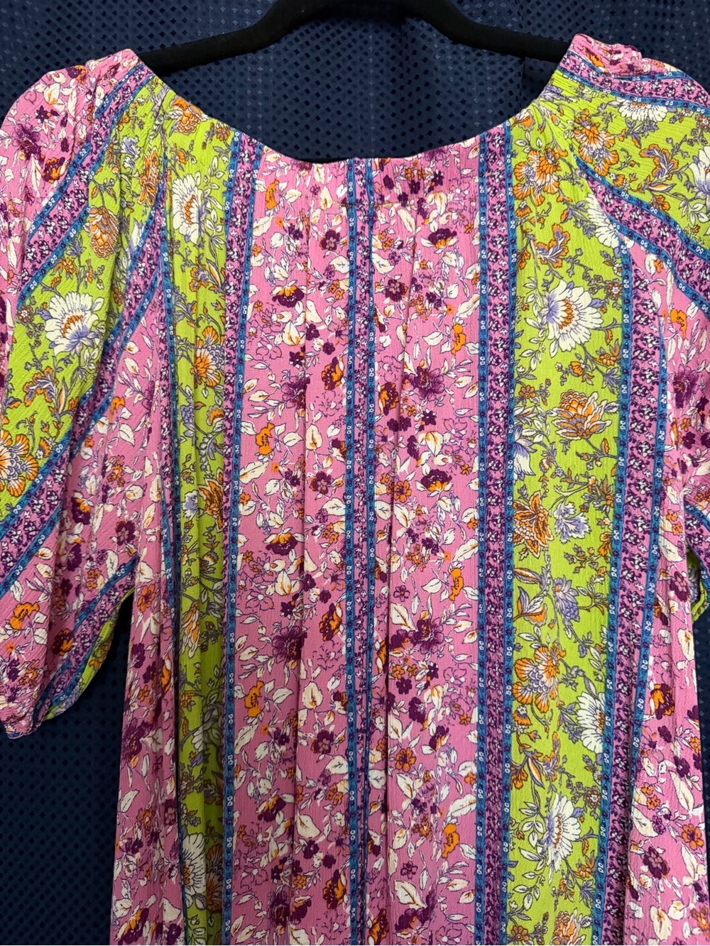 easel Pink & Lime Vertical Floral Maxi Dress - Picture 9 of 9